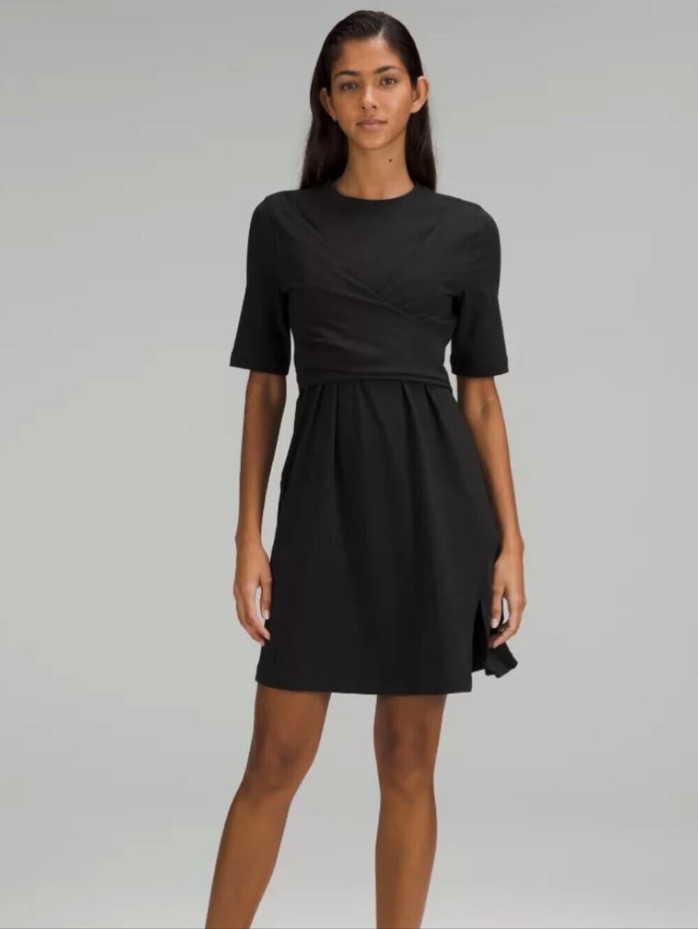 Lululemon Wrap Front T-shirt Dress - Black sz S